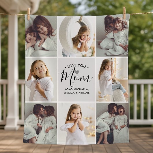 Couverture Polaire Personnalisée manuscrite Amour You Mom 8-Photo