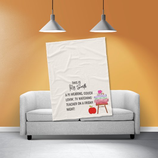 Couverture polaire personnalisée pour enseignant d
