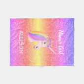Couverture Polaire Personnalisée Unicorn Rainbow Parties scintillant  (Devant (Horizontal))