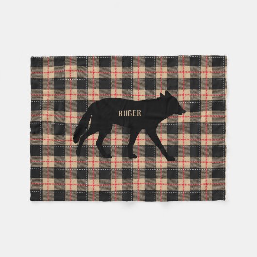 Couverture Polaire Personnaliser Buffle beige Plaid Chien coyote sauv (Devant (Horizontal))