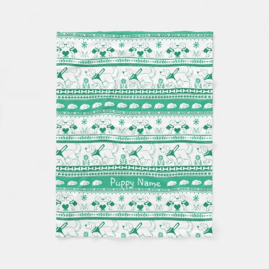 Couverture Polaire Personnaliser Golden Guide Conte Chien Motif Vert (Devant)