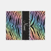 Couverture Polaire Personnaliser le nom rainbow tiger rayures (Devant (Horizontal))