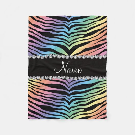 Couverture Polaire Personnaliser le nom rainbow tiger rayures (Devant)