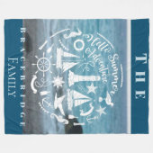 Couverture Polaire Personnaliser le thème marin Hello Summer Adventur (Devant (Horizontal))