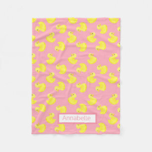 Couverture Polaire Personnaliser les canards jaunes en rose
