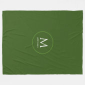 Couverture Polaire Personnaliser Monogram initial Modèle Forest Green (Devant (Horizontal))