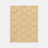 Couverture Polaire Personnaliser monogramme lettre initiale camel kak (Devant)