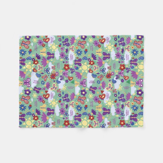 Couverture Polaire Personnaliser Papillons Jardin Fun Formes Sage Ver (Devant (Horizontal))