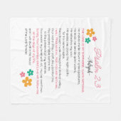 Couverture Polaire Personnaliser Psaume 23-NIV Bible Scripture Fleurs (Devant (Horizontal))