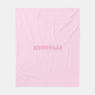 Couverture Polaire Personnaliser "Snuggings" nom ou texte rose pâle
