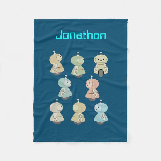 Couverture Polaire Personnalisez-le - Belle illustration de robot (Devant)