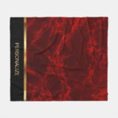 Couverture Polaire Personnalisez le marbre rouge profond et l'or (Devant (Horizontal))