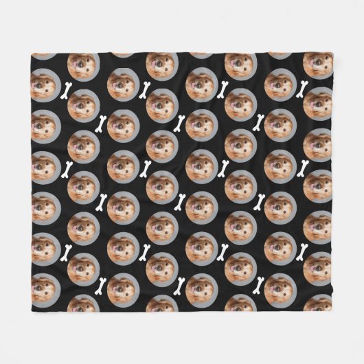 Couverture Polaire Personnalisez votre chien Photo Motif moderne des (Devant (Horizontal))