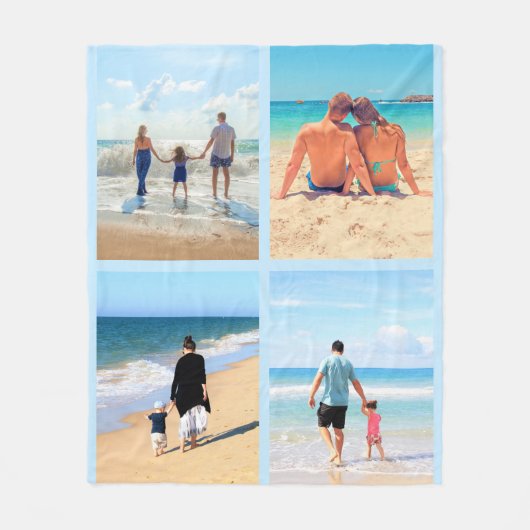 Couverture Polaire Personnalisez votre collection photo préférée Blan (Devant)