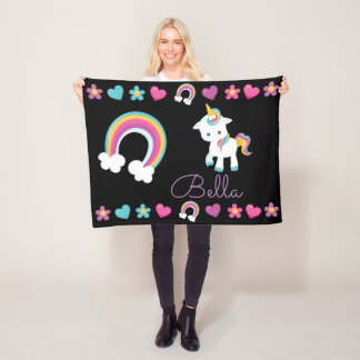 Couverture Polaire Personnalisez Votre Propre Licorne Bébé Colorée