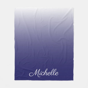Couverture Polaire Personnalized gradient ombre navy blue