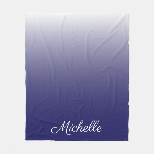 Couverture Polaire Personnalized gradient ombre navy blue (Devant)
