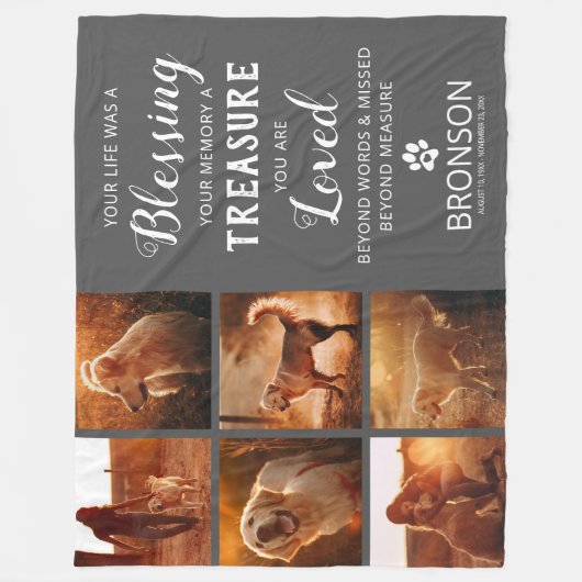 Couverture Polaire Perte d'animal de compagnie - Collage photo commém (Devant)