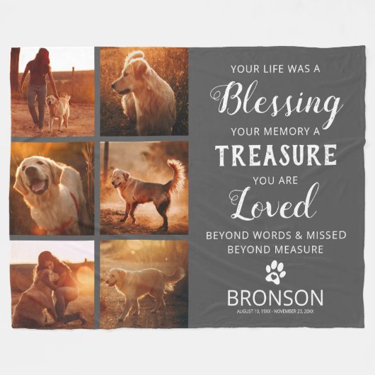 Couverture Polaire Perte d'animal de compagnie - Collage photo commém (Devant (Horizontal))