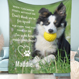 Couverture Polaire Pet Dog Memorial Animaux de compagnie perte photo