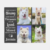 Couverture Polaire Pet Dog Memorial Collage photo personnalisé (Devant (Horizontal))