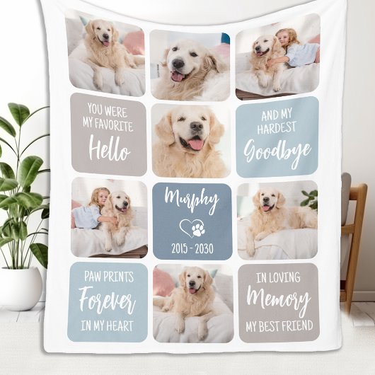 Couverture Polaire Pet Dog Memorial Favori Hello Custom 7 Photo
