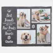 Couverture Polaire Pet Dog Memorial Photo Collage de conservation (Devant (Horizontal))