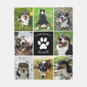 Couverture Polaire Pet Memorial Custom Chien Photo Collage Empreinte  (Devant)