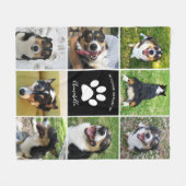 Couverture Polaire Pet Memorial Custom Chien Photo Collage Empreinte  (Devant (Horizontal))