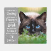 Couverture Polaire Pet Memorial Custom Souvenir Poème Photo Chat (Devant (Horizontal))