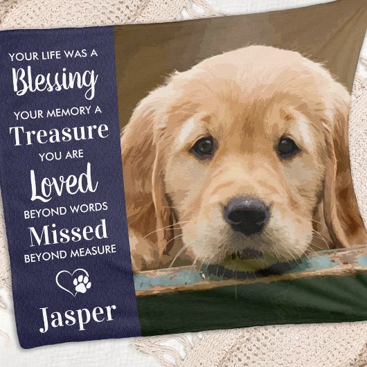 Couverture Polaire Pet Memorial Customisé Sympathy Cadeau Chien Photo