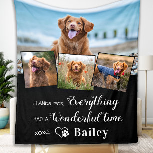 Couverture Polaire Pet Memorial Elegant Dog 4 Photo Collage
