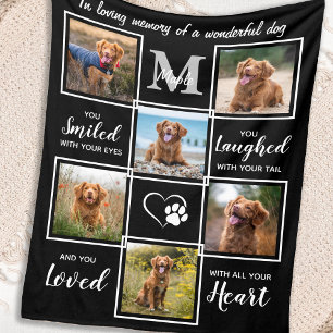 Couverture Polaire Pet Memorial Élégant Personnalisé 6 Photo Collage