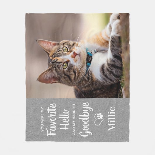 Couverture Polaire Pet Memorial Favori Hello Custom Cat Photo (Devant)