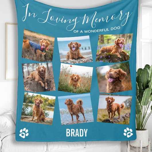 Couverture Polaire Pet Memorial In Love Memory Photo Collage