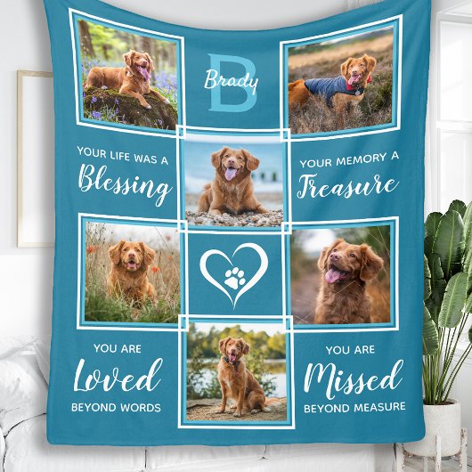 Couverture Polaire Pet Memorial In Love Memory Photo Collage