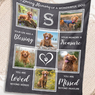 Couverture Polaire Pet Memorial Keepsaké Chien photo Collage