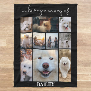 Couverture Polaire Pet Memorial Keepsaké Photo Nom du collage