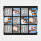 Couverture Polaire Pet Memorial Personnalisé 7 Photos Collage Chien (Devant (Horizontal))
