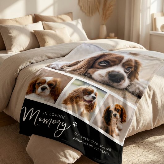 Couverture Polaire Pet Memorial Photo Collage