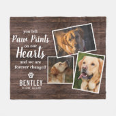 Couverture Polaire Pet Memorial Photo Collage & Citation Keepsaké Rus (Devant (Horizontal))