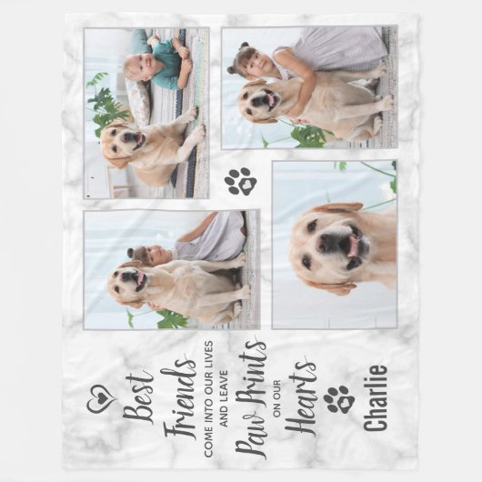 Couverture Polaire Pet Memorial Photo Collage de conservation (Devant)