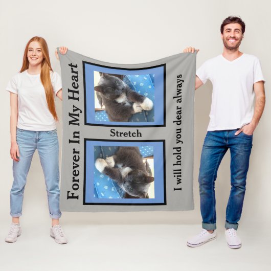 Couverture Polaire Pet Memorial Photo Fleece Blanche (En situation)