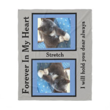 Pet Memorial Photo Fleece Blanche