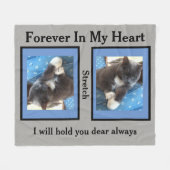 Couverture Polaire Pet Memorial Photo Fleece Blanche (Devant (Horizontal))