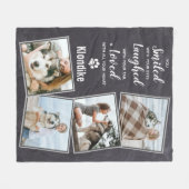 Couverture Polaire Pet Memorial Rustic Dog Photo Collage (Devant (Horizontal))