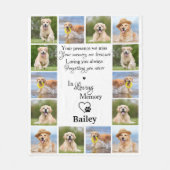 Couverture Polaire Pet Memorial souvenir chien perte photo Collage (Devant)