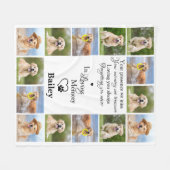 Couverture Polaire Pet Memorial souvenir chien perte photo Collage (Devant (Horizontal))