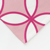 Couverture Polaire Pétales de cercles rose et blanc, motif de diamant (Coin)