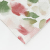 Couverture Polaire Pétales de fleurs rouges et verts (Coin)